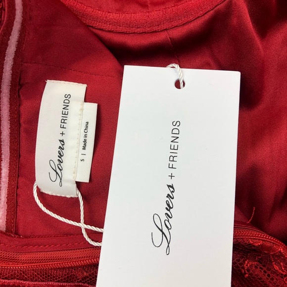 NWT Lovers + Friends Tinley Red Lace Midi Dress - Picture 7 of 8